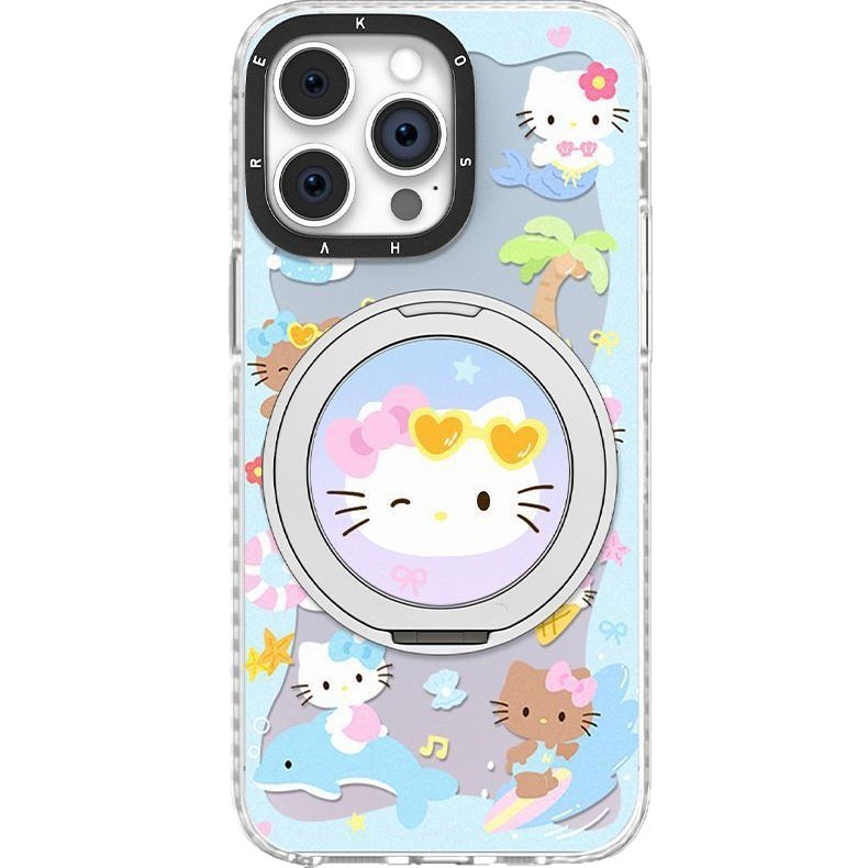镂空kitty猫适用iPhone苹果15/16promax手机壳14元气13磁吸支架12|undefined