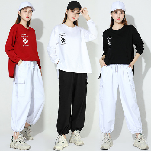  Sports Plunge Dance Sweatshirt Long Sleeve Fashion Stand Collar Team Performance Wear with Custom Printing 2278, 2279 Set
