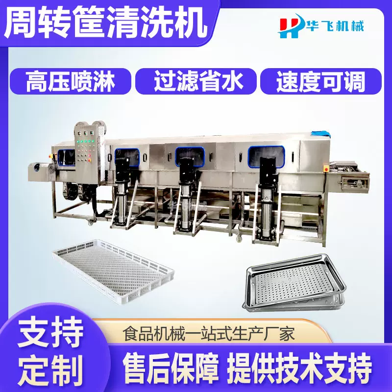 肉制品塑料筐清洗设备高压蔬菜筐清洗线全自动连续式周转筐清洗机