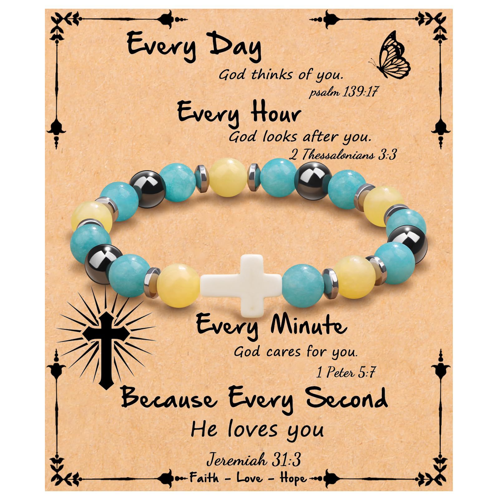 푸른 옥 팔찌 + 매일 신이 당신을 생각합니다 카드