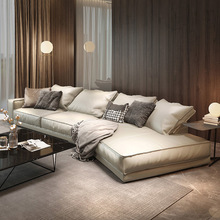 佛山意式客厅皮艺布达佩斯沙发异形大户型转角头层牛皮真皮沙发