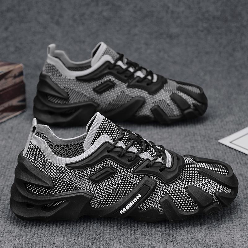 Live 2025 Spring Men's Low-top transpirable Flying Weaving Socks Calzado deportivo Calzado casual sin cordones Calzado de hombre Explosión