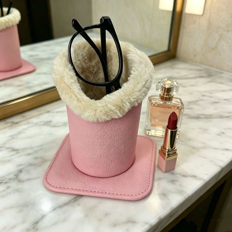 Imitation Leather Plush-Lined Glasses Holder, Amazon's Best-Selling Glasses Storage Box, Multi-Functional Makeup Brush Holder, Office Pen Holder Imitation Leather Plush-Lined Glasses Holder, Amazon's Best-Selling Glasses Storage Box, Multi-Functional Makeup Brush Holder, Office Pen Holder