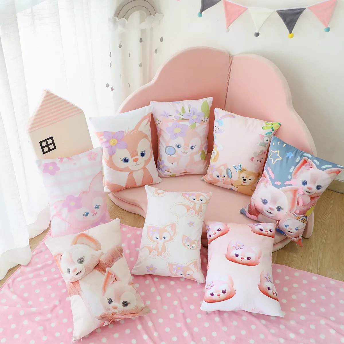 Cartoon Ling Nabel Student Pillow Air-conditioning Blanket Talk about Office Nap Air-conditioning Blanket Cushion//Cushion/Hug