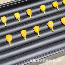 精工黄玛瑙分体式三通文玩配饰 Diy星月菩提手串项链佛珠配件饰品