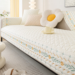 防滑水洗棉沙發墊條紋布藝簡約現代沙發套四季通用北歐小清新蓋布