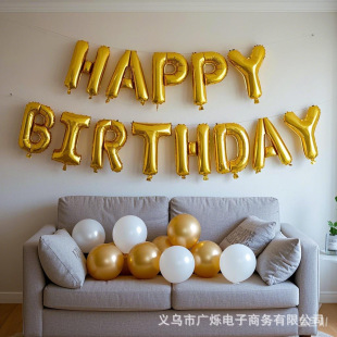 16��Ӣ��HAPPY BIRTHDAY���տ옷�����XĤ���b�Ɍ��b���ג��K