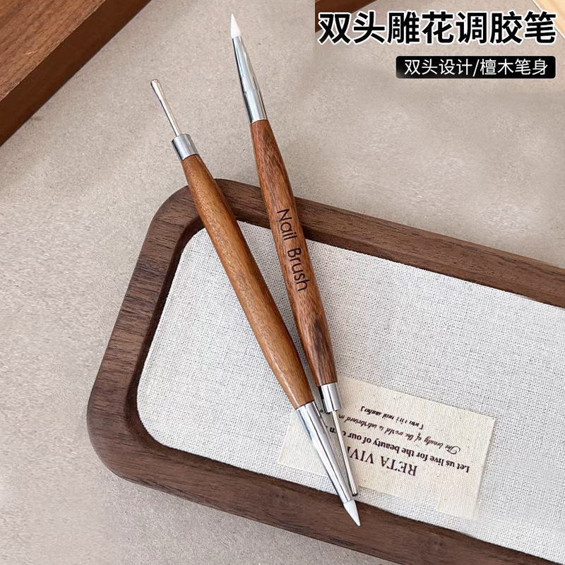 Double-headed nail pen carving pen multifunctional Japanese silicone glue pen pressing pen embossing painted rubbing magic mirror powder