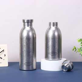 跨境供应保冷小口瓶304不锈钢户外运动瓶真空仿钛杯水杯子批发