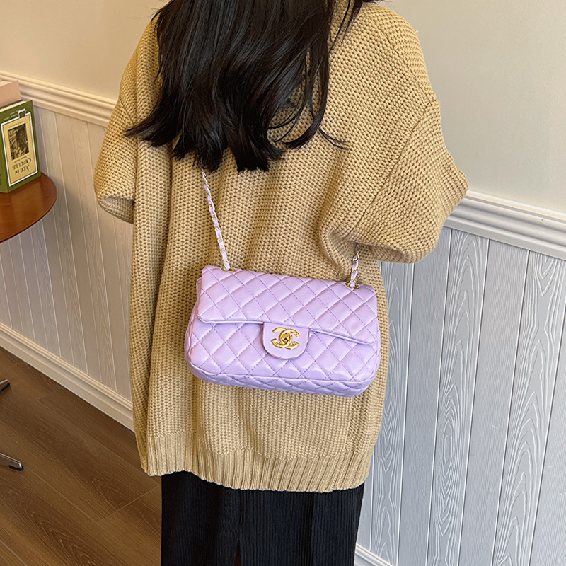 Transfronterizo nuevo bolso de mujer 2024 nuevo estilo simple estilo de estilo de diamante pequeño viento de aroma bolso de hombro bolsas pequeñas