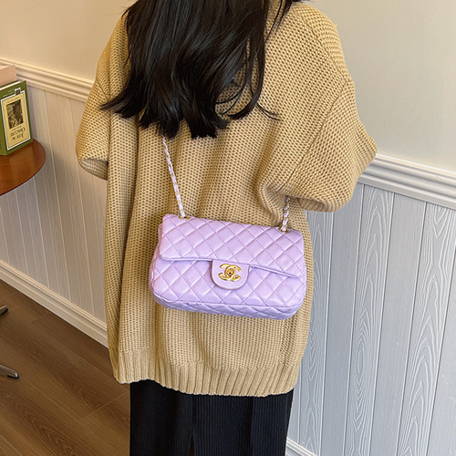 Cross-border new women's bag 2024 new style simple fashion rhombus small fragrance style single shoulder crossbody bag small square bag bags