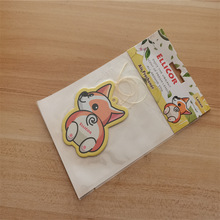 汽车香片定制动物小狗图案订做异形纸质带彩色卡头真空袋包装香卡