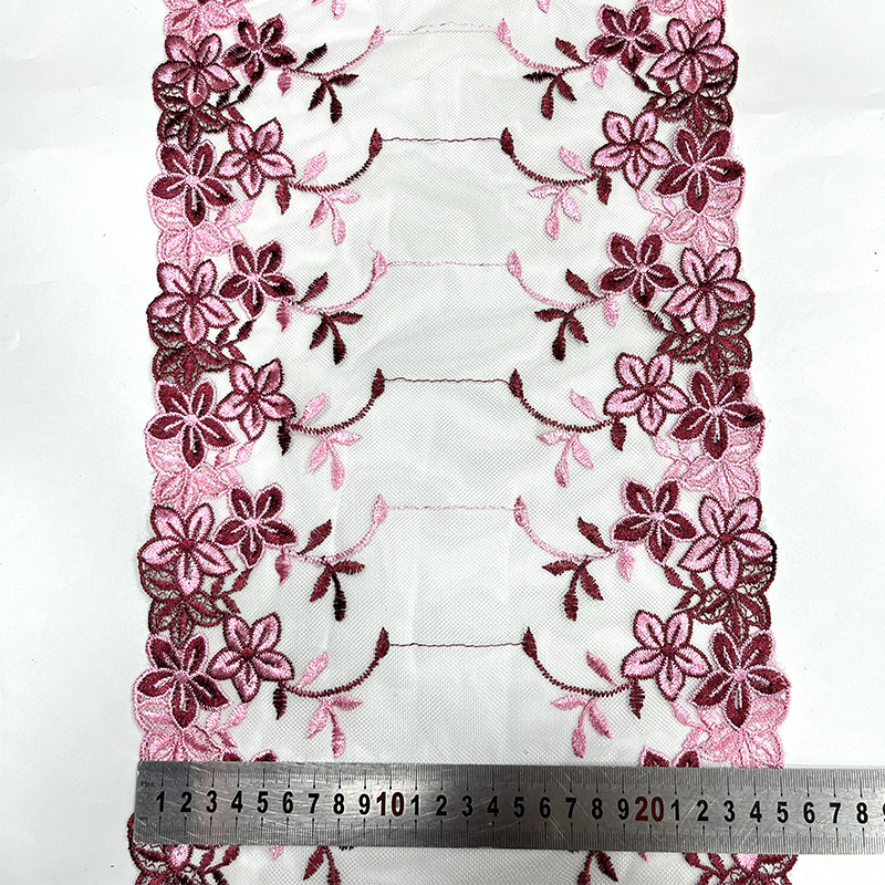 26cm malla bordado encaje hecho a mano ropa DIY accesorios de tela flores cheongsam encaje bordado encaje