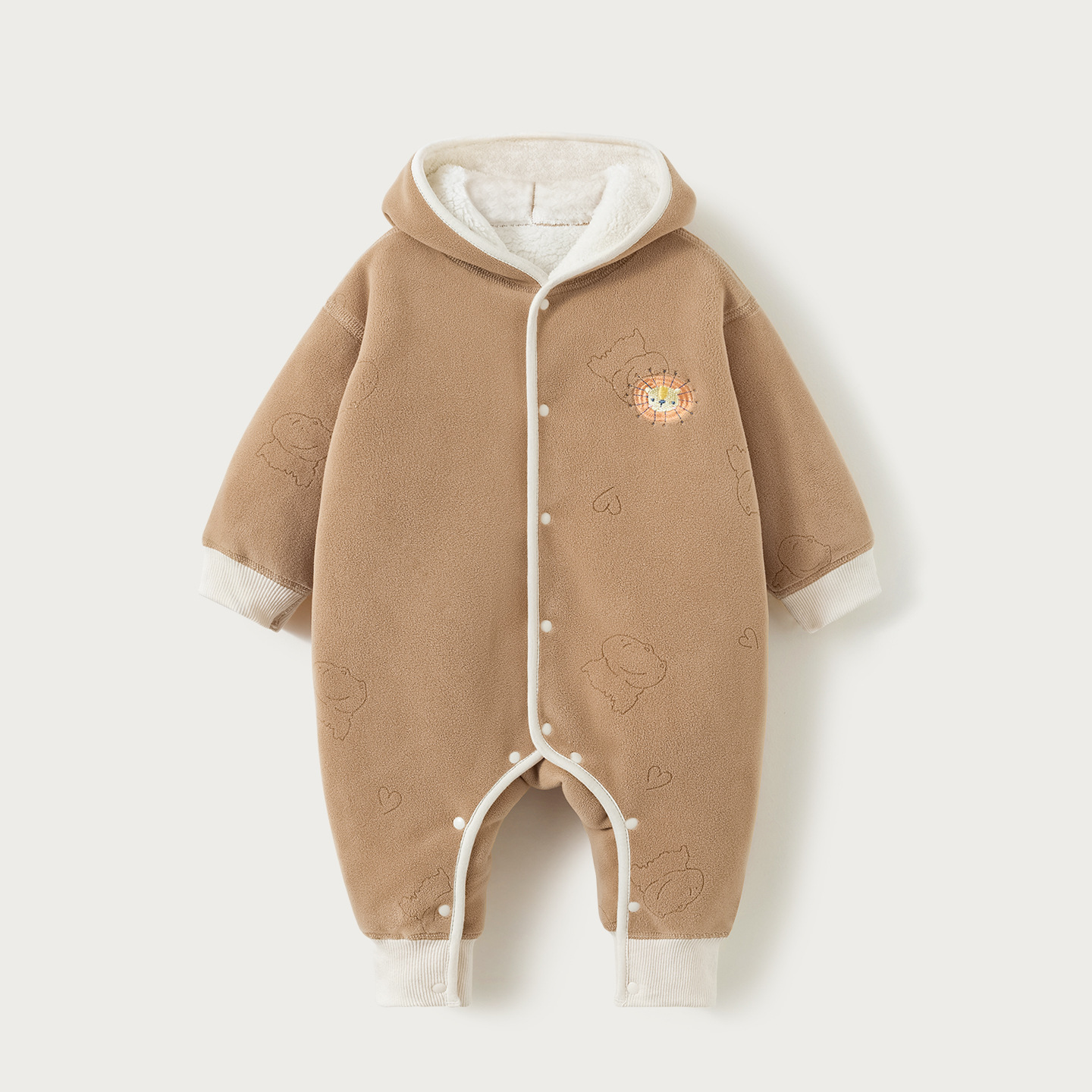 Unijunto de bebé otoño y invierno para niños y niñas con terciopelo caliente para salir con ropa de invierno recién nacido. image 9