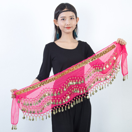 Belly dance practice Phnom Penh 98 waist chain new beginner oriental dance belt Indian dance waist scarf stage performance