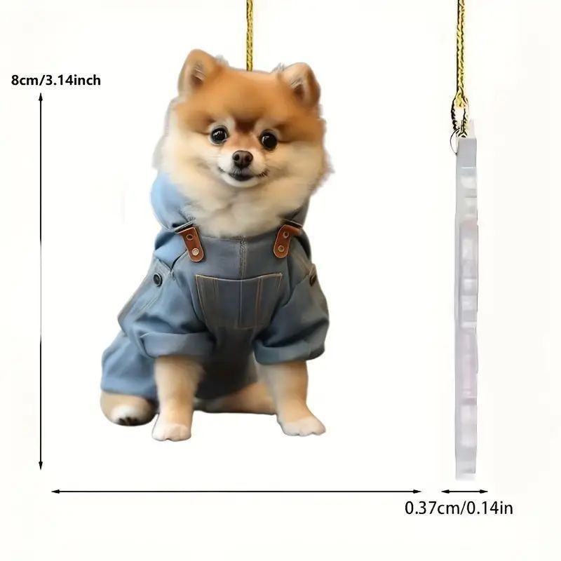 Creativo nuevo lindo cachorro de vacaciones colgante acrílico plano transfronterizo automóvil espejo retrovisor interior decoración colgante