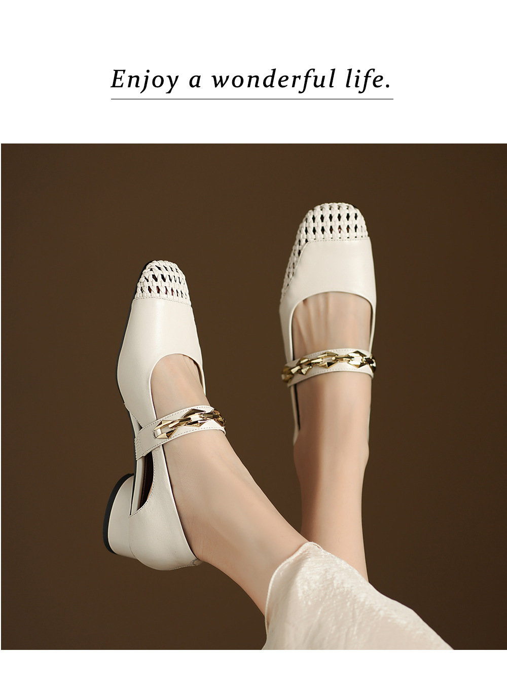 Sandal nữ gót thấp mũi hở quai ngang đế xuồng cỡ lớn 33–43 — đen chi tiết 8