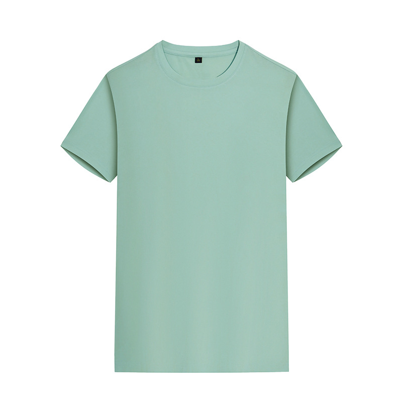 80 hombres de hombro recto, lujo ligero, alta calidad, color sólido, media manga, camiseta de manga corta, algodón de caballo, camiseta para hombres, personalización de verano