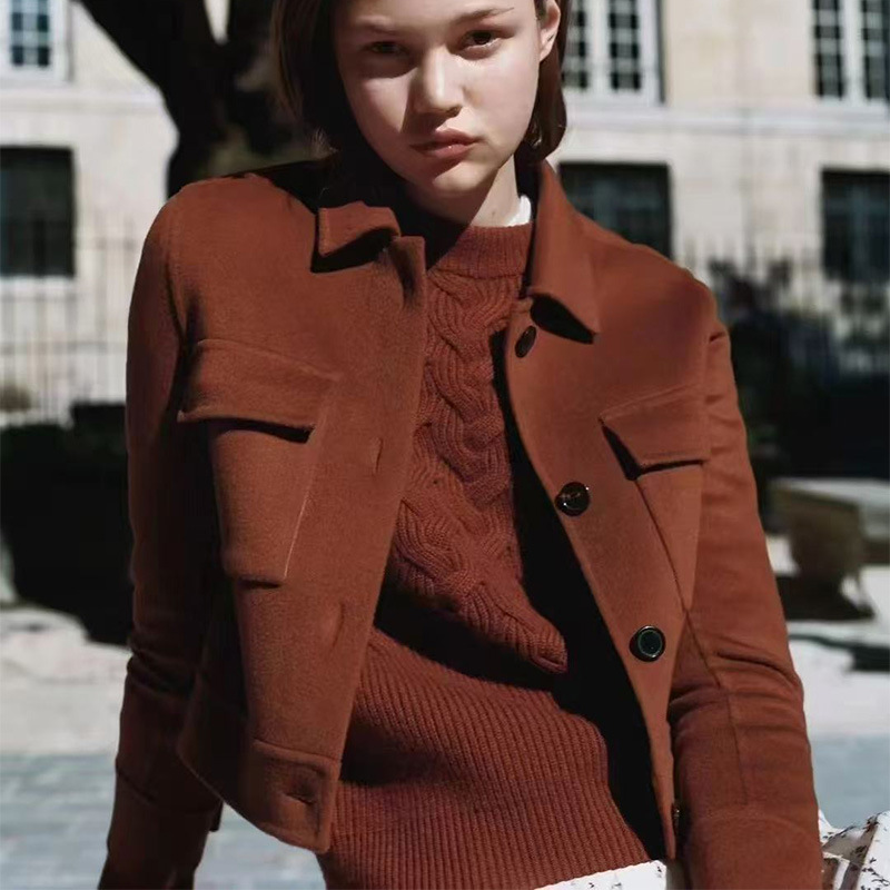 Kafin Xiaohe Co-Branded 2025 Autumn and Winter Sheep Wool Short Outwear Retro Workwear Style Fashionable Warm Top