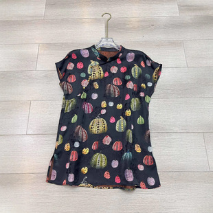 Nanyou New Chinese Style National Style Rayon Fragrant Cloud Yarn Mid-Length Top Simple Retro Versatile Fashionable Elegant Tang Suit Top
