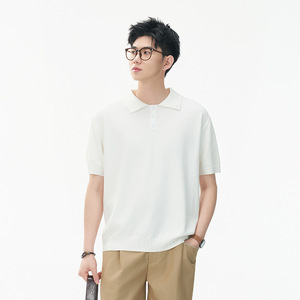 ZF8107-MM  男夏季老钱风简约休闲OLO衫松弛感高智针织短袖T恤图片