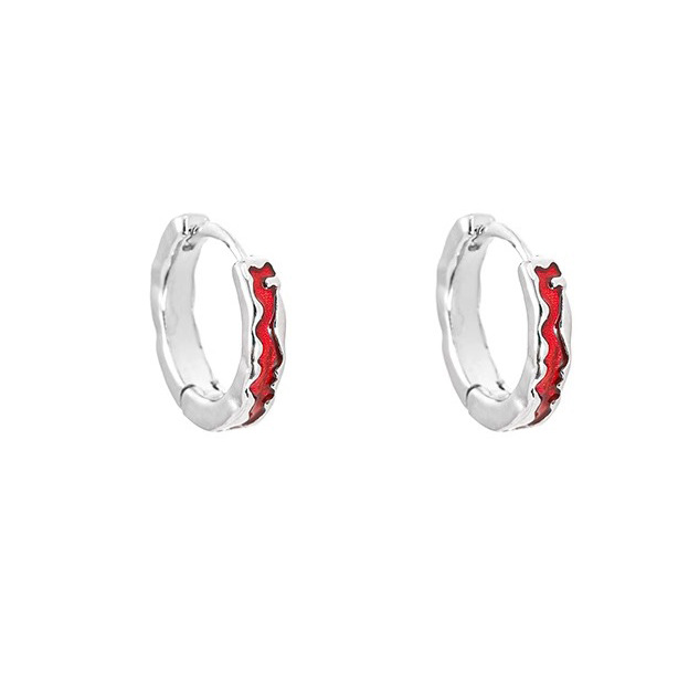 Red Venom Irregular Texture Earrings For Men And Women Elegant_voghion.com