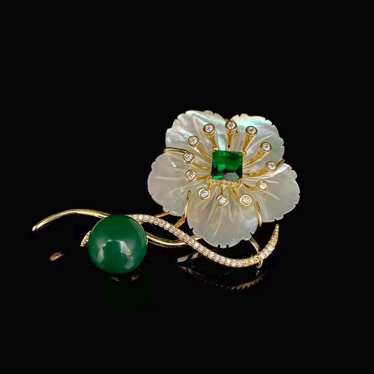 Feihua brooch high-end women's exquisite mother shell flower corsage new pin holiday gift