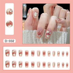 Love soft candy sweet, wearing nail, gentle white, sunset blush nail polish, nail plate, complete artificial nail stickers, wholesale