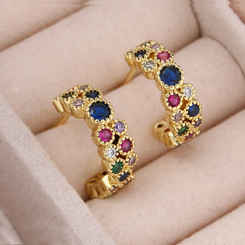 Ear Studs Classification 1 Pair Modern Style Classic Style Geometric 304 Stainless Steel Zircon Ear Studs