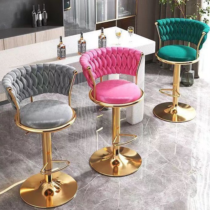 Bar Milk Tea Shop High Stool Adjustable Luxury Office Home High Stool Front Desk Cashier Bar Height Stool