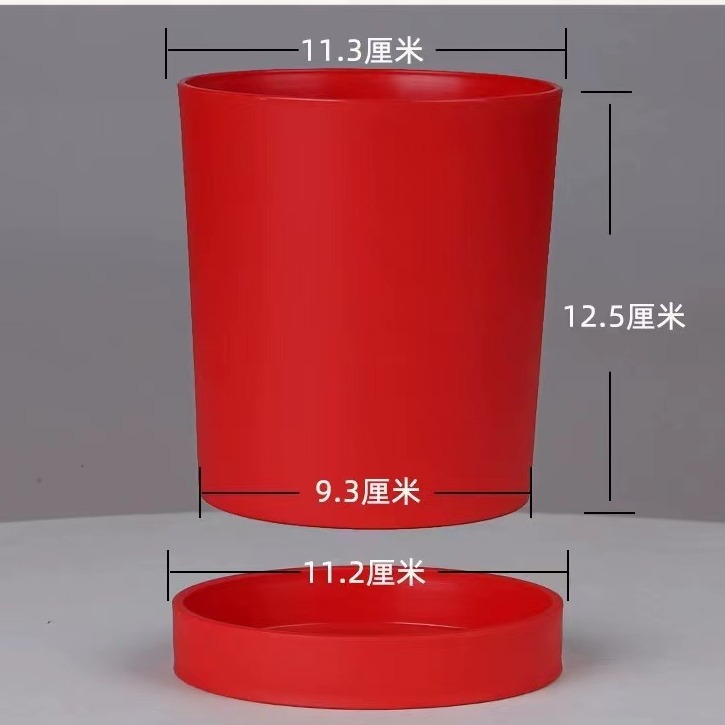 Desktop simple plastic flower pot with tray colorful round creative…