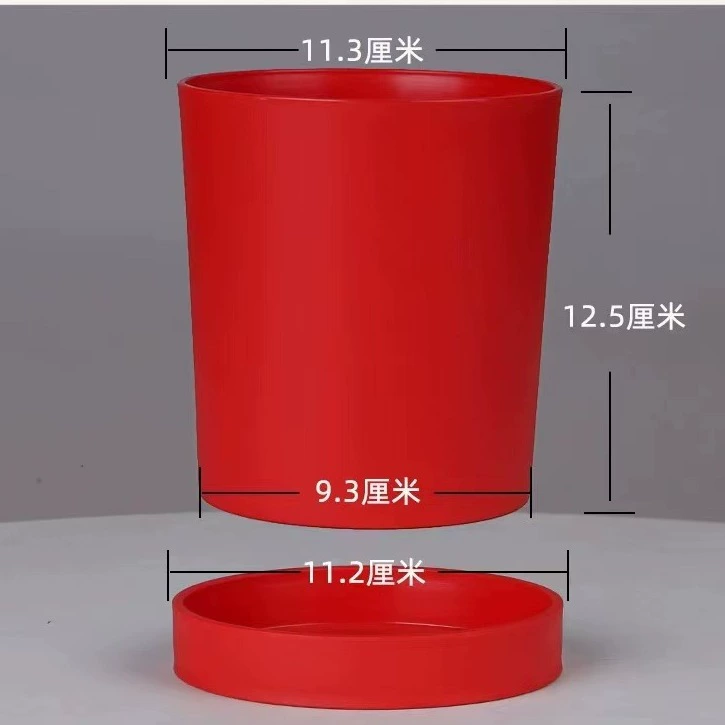 Настольный Простой пластиковый цветочный горшок с поддоном красочный круглый креативный горшок для суккулентов комнатный матовый зеленый горшок для растений