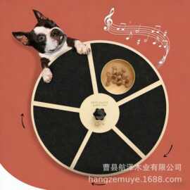 跨境木质狗抓板宠物玩具磨爪板可旋转隐藏零食盒狗狗指甲锉刮板