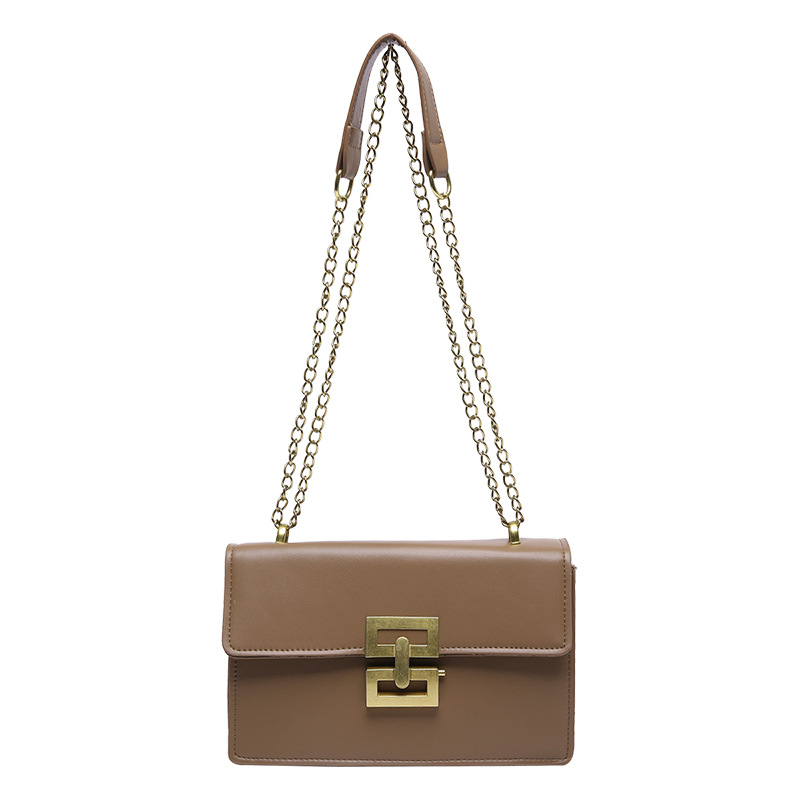 2025 nuevo bolso de hombro de tendencia bolso de mujer retro europeo y americano cadena de moda bolso cuadrado pequeño bolso de mensajero con cerradura creativa