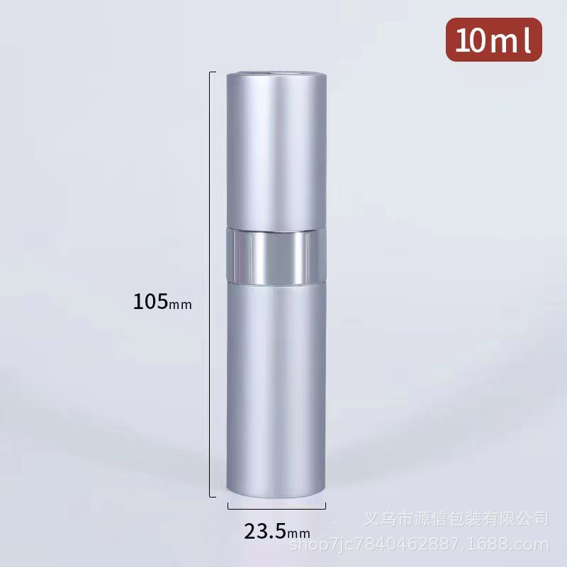 Botella de perfume Botella de spray giratoria de 10ml Botella de dispensación de perfume Botella de spray de presión portátil Botella de spray cosmético