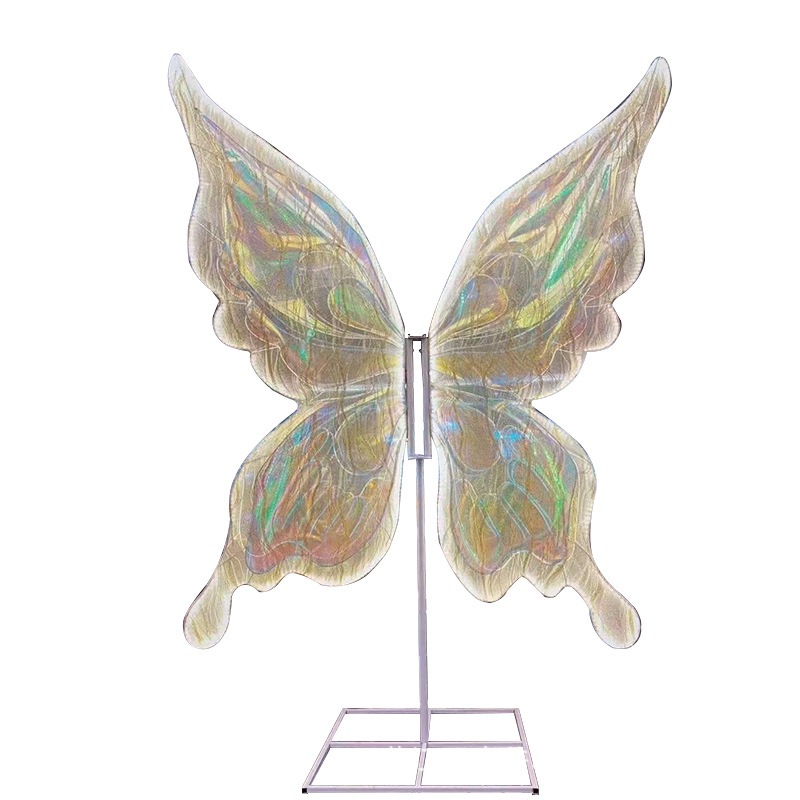 Fábrica de Shangmeili al por mayor accesorios de boda decoración de alegría de boda accesorios de decoración arte de hierro iluminación de mariposa lámpara de guía de carretera