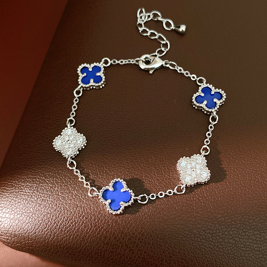Medieval vintage zircon floreciente pulsera de hierba lujosa pulsera de nicho alta sensación de personalidad retro pulsera