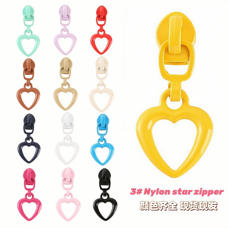 No. 3 Nylon Straight Tooth Zipper Puller Dopamine Color Duvet Cover Bag Pencil Case DIY Handbag Cute Zipper Puller