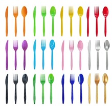 生日婚庆派对一次性餐具环保 塑料PS 刀叉勺独立包装外卖蛋糕烘焙