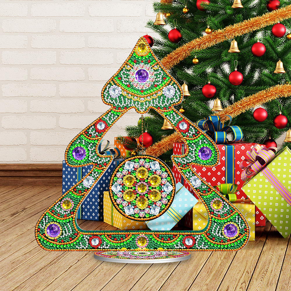 Pintura de diamantes transfronteriza DIY brillante forma de 5D decoración de escritorio de Navidad pintura de diamantes