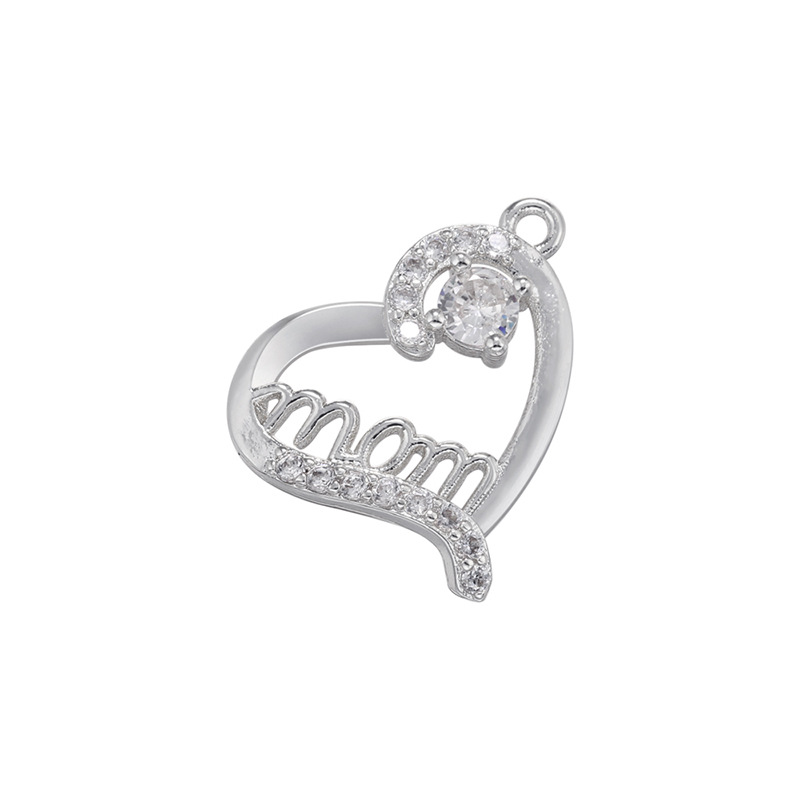 2g Weight Pendant Jewelry Making Type Zircon Inlay Material DIY Jewelry Accessories Classification 1 Piece Quantity Brass Material Letter, Heart Shape Pattern Plating, Inlay Design Simple Style Style 1 Piece Brass Zircon Letter Heart Shape Pendant 10