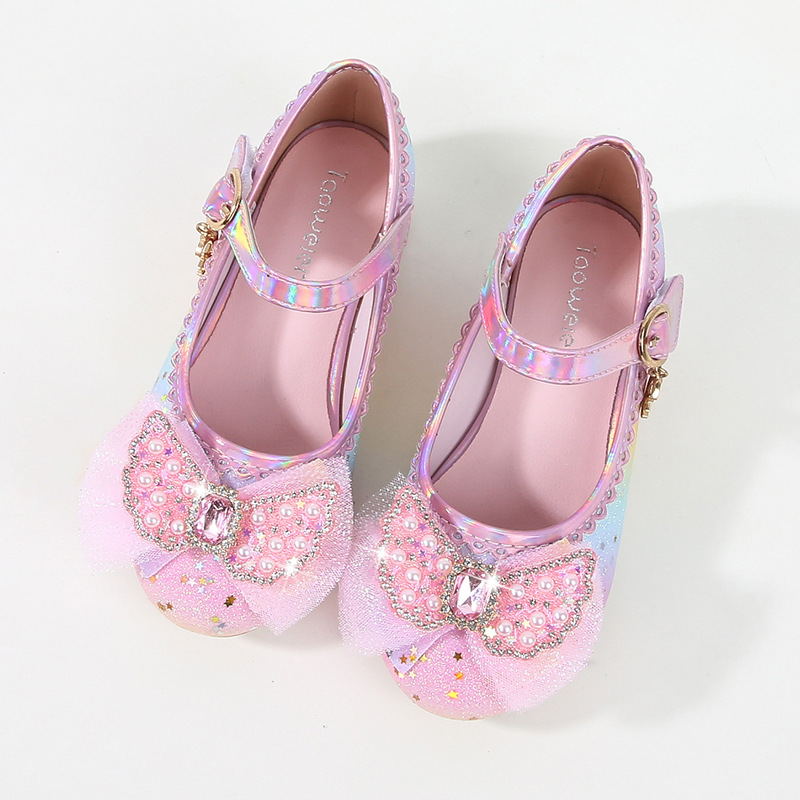 Zapatos de Cristal de Princesa para Niñas de Cuero Sintético PU con Tacón Alto image 4