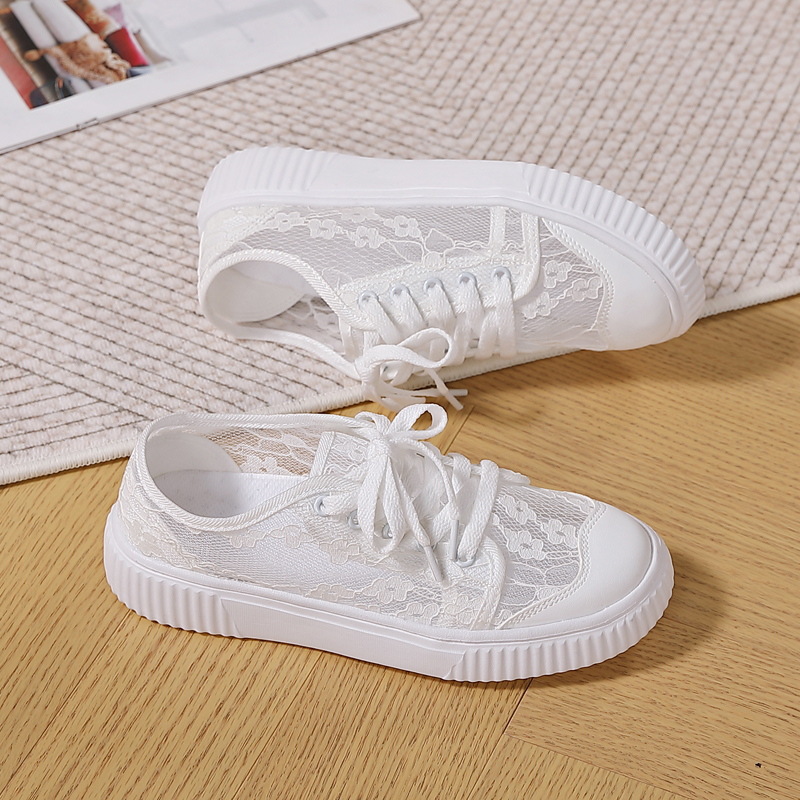 Breathable fashionable universal thin mesh white sneakers for…