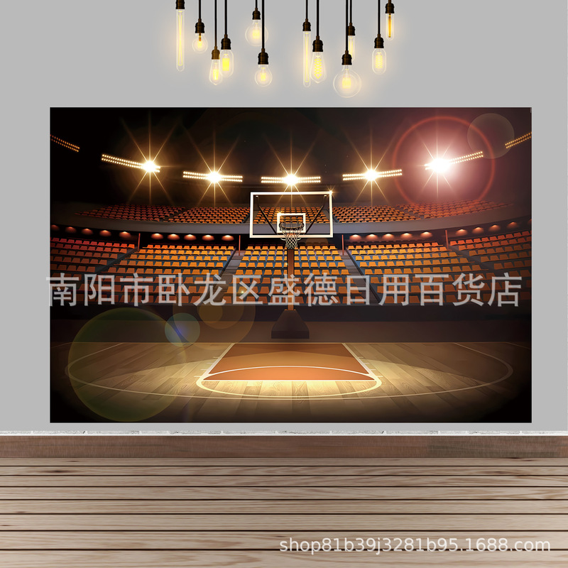 Foreign trade Basketball Court Gymnasium theme photo banner party decoration supplies shooting props studio background cloth