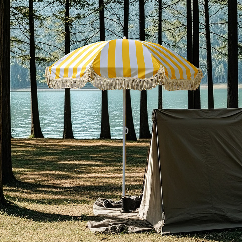 Tassel umbrella, outdoor sunshade, beach garden courtyard large umbrella, special large umbrella for setting up stalls, advertising sun umbrella