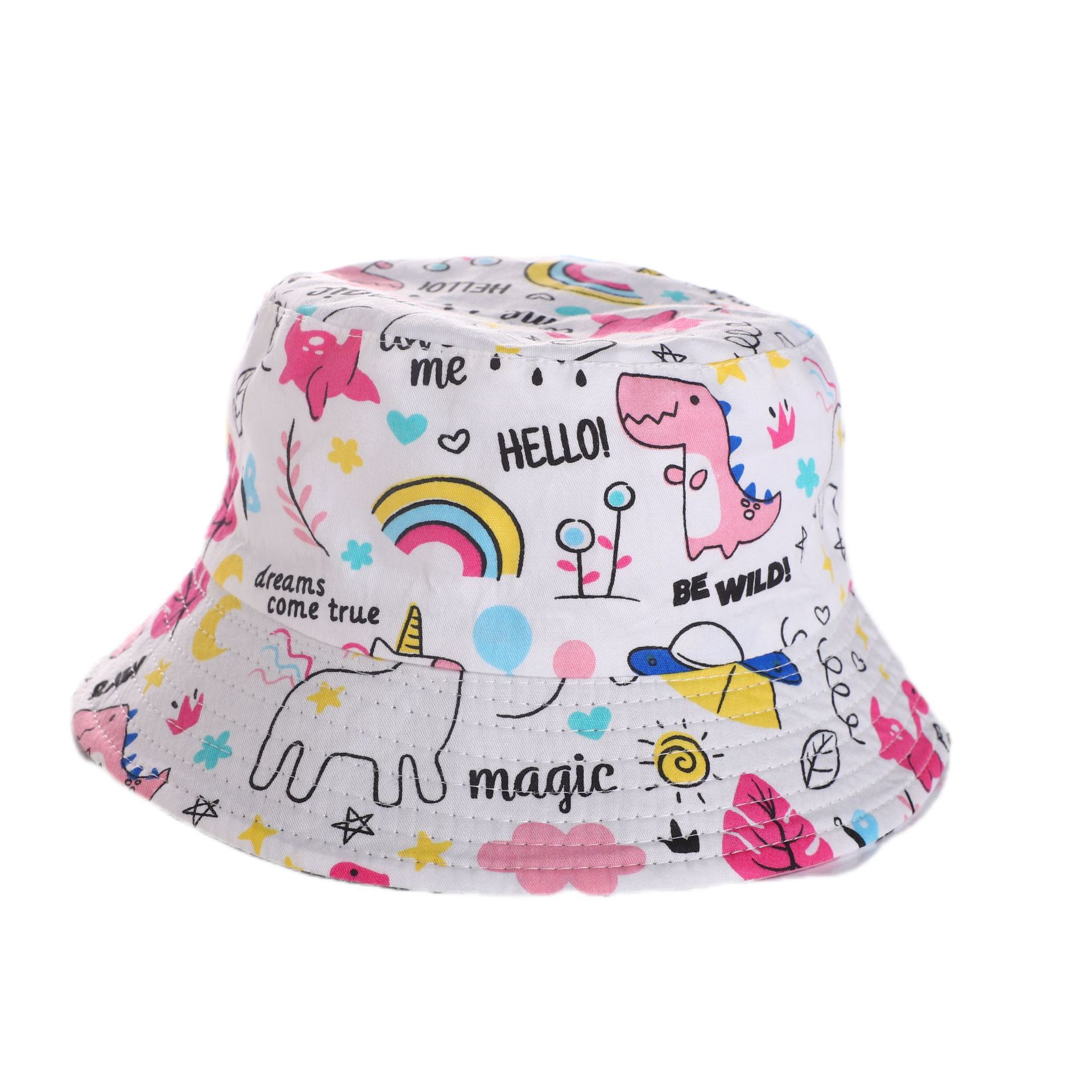 All Seasons Season Girl's Cartoon Style Simple Style Color Block Printing Bucket Hat