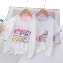 童装 2025夏季三丽鸥儿童薄款短袖女童库洛米可爱洋气儿童时尚t恤