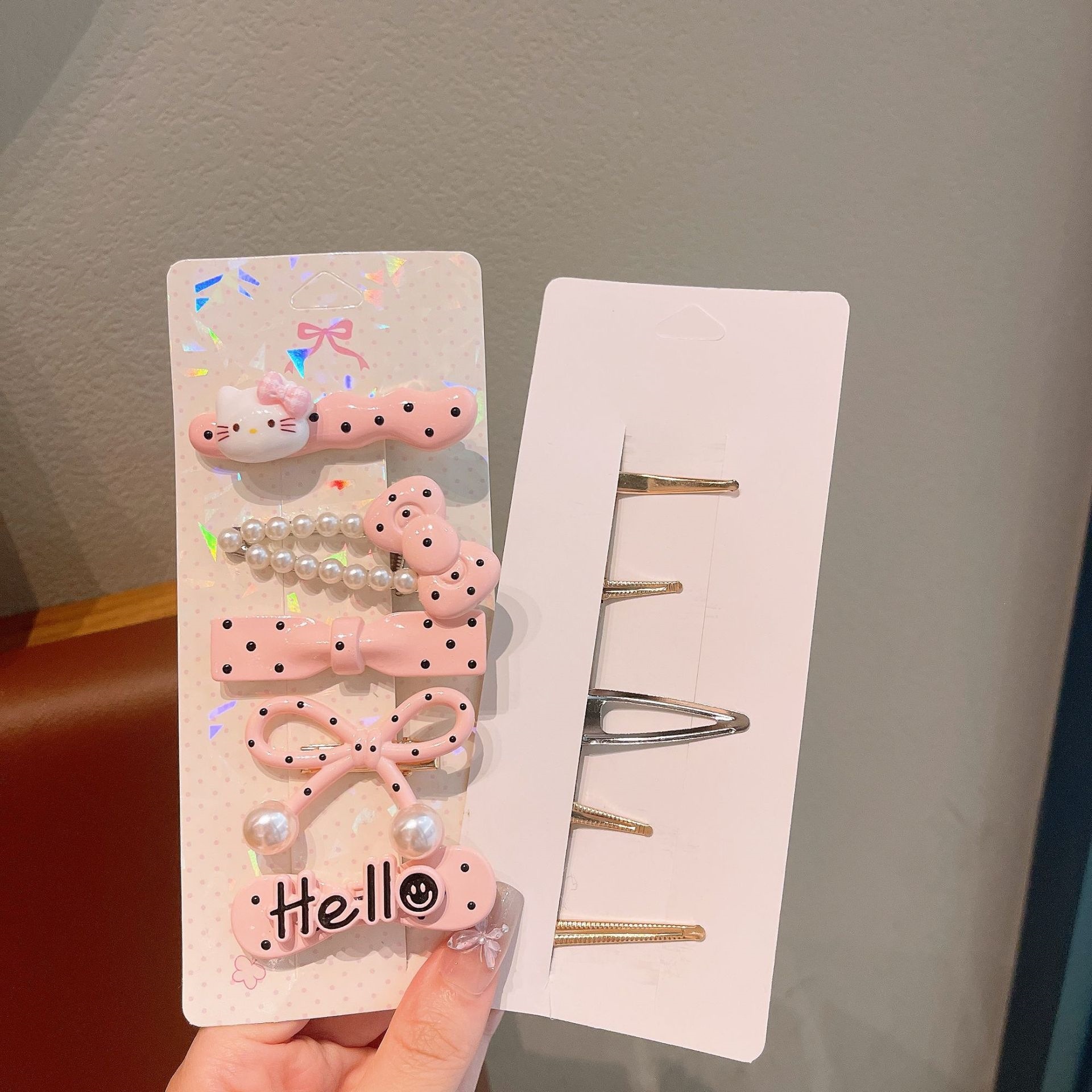 Nuevo estilo coreano arco clip para el cabello adorable niña KT toque de cabello para niños no lastimar el cabello frises clip para la boca