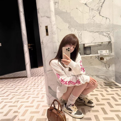 高版本~新款CH克罗伈长袖T恤秋冬紫色梵文印花长袖T恤上衣女男款