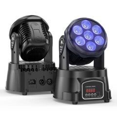 リモコン7個のLEDヘッドライトフルカラーパランプ染色ランプ音制御回転lktvバー結婚式灯舞台照明